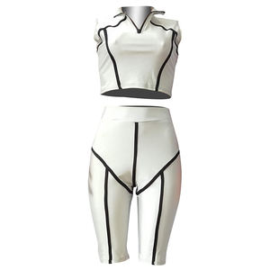 Conjunto de Shorts y Sujetador Deportivo para Hombre, Tallas Grandes, Spandex/Nylon, Color Sólido, Logotipo Frontal, Transpirable, Secado Rápido, Ropa Deportiva para Gimnasio, Yoga - Product Image 1