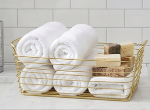 Modern <b>Rectangle</b> Metal Wire <b>Storage</b> <b>Basket</b> With Handles Multi-Purpose Neatening Organizer Stylish Home Accent - Product Image 4