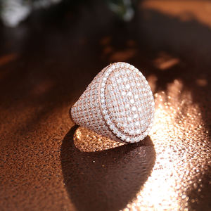 Anillo de Compromiso y Boda ZAWO en Oro Rosa para Mujer y Hombre, con Moissanita VVS, Plata 925, Baño de Rodio, Lujoso, con Incrustaciones, Estilo Hiphop - Product Image 5