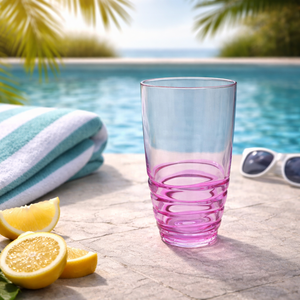 Vente en gros de gobelets en plastique vintage de 20 oz, rose, à motifs tourbillonnés, résistants aux chocs, pour les fêtes, les restaurants, l'usage domestique - Product Image 2