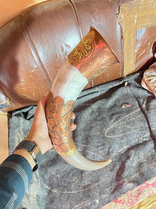 Drinking Glass Viking Drinking Horn Mug Horn Polish Brass <b>Hold</b> Natural Drinking Horn With Stand Gift Item By Falak World Export - Product Image 4