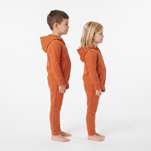 Conjunto Deportivo de Algodón Grueso para Niños, Color Naranja Sólido, Sudadera con Cremallera Completa y Pantalones Jogger, Ropa Deportiva Infantil, Tendencia 2026 - Product Image 5