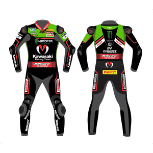 Rawasaki Ninja Cowhide/Kangaroo Leather Racing Suit One Piece Jumpsuit/Traje with CE <b>Level</b> 2 Armor | Custom OEM Manufacturer - Product Image 1