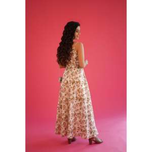 Robe en coton blanc à fleurs pour usage quotidien, respirante, taille XS, avec taille naturelle - Product Image 1