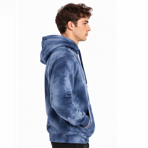 Sweat à capuche en maille gaufrée pour homme, manches longues, pull thermique, streetwear décontracté, mode hiver, sweat à capuche personnalisé, vêtements en gros - Product Image 3