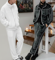 Survêtement streetwear personnalisé à capuche en velours de coton uni, de luxe, unisexe, haute qualité, séchage rapide, livraison aérienne