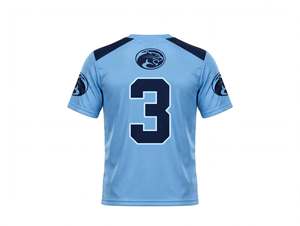 Wholesale High Performance Athletic Wear Lightweight Quick Dry Short Sleeve Training Shirt Custom Team Jersey Light Blue <b>Navy</b> - Product Image 5