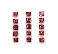 Pierre précieuse naturelle grenat du Mozambique, taille carrée facettée rouge, pierres de grenat de plusieurs tailles pour la fabrication de bijoux