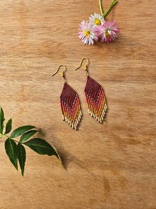 Universal Overseas Bohemian Tassel <b>Drop</b> Earrings Women's Purple Blue Beaded Gold Plated Alloy Fashion Jewelry Party Style INDIA - Product Image 5