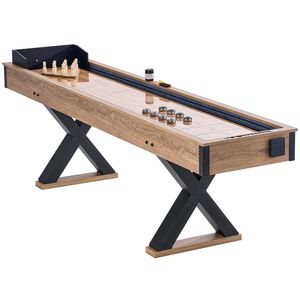 Tavolo da Shuffleboard per Sala Giochi Familiare da 2,7 m con Set di Gioco Bowling 2 in 1 e Superficie Antigraffio - Product Image 1