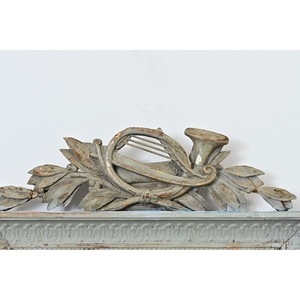 Portable Framed <b>Wooden</b> <b>Wall</b> <b>Mirror</b> with Ornate Top Design Modern Decorative Style Metal Frame - Product Image 6