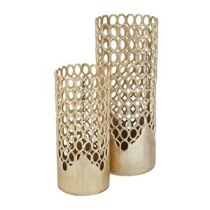 Pots à fleurs de luxe pour plantes artificielles, couleur or, design moderne fait main, vases en métal, lot de 2, décoration pour mariage et événements - Product Image 5