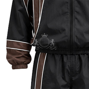 Conjunto Deportivo para Hombre, Chaqueta Cortavientos Negra y Marrón, 300 GSM, Cierre Completo, Logotipo Personalizado, Cuello Alto, 100% Nailon, Bolsillos Laterales - Product Image 6