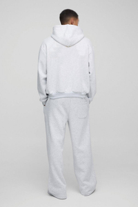 Ensemble de survêtement deux pièces en polaire épais pour homme, avec sweat à capuche et pantalon de jogging, coupe oversize, logo personnalisé, vente en gros, approvisionnement mondial - Product Image 2