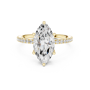 แหวนเพชร แหวนหมั้น ทองคำแท้ 14K เพชรเพาะเลี้ยง 2.5 กะรัต ทรงมาร์คีส์ และทรงกลมเจียระไนแบบบริลเลียนท์ คอลเลคชั่นเครื่องประดับเพชร - Product Image 1