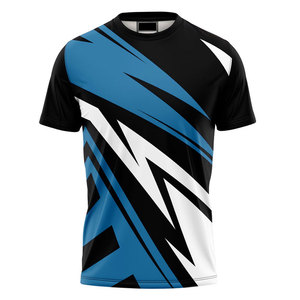 Camiseta Deportiva Sublimada de Manga Corta para Hombre con Patrón Geométrico Personalizado, Cuello Redondo y Secado Rápido - Product Image 5