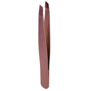 Pink Stainless Steel Slanted Tip DIY Anti-Slip Eyebrow Tweezer Reusable Washable <b>Facial</b> <b>Hair</b> <b>Remover</b> Custom Logo - Product Image 1