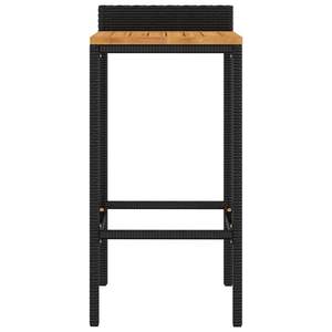 Juego de 4 taburetes de bar negros de estilo natural para muebles de patio - Product Image 4