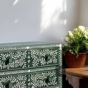 ILAHI's Bone Inlay <b>Drawer</b> Modern Design Agate Detailing <b>Storage</b> Portable Home Furniture - Product Image 5