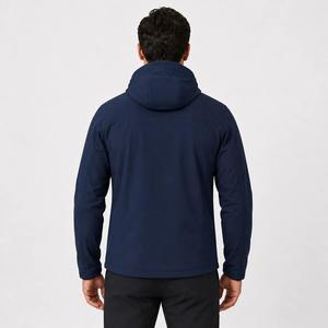 Chaqueta de Trabajo Impermeable Azul de Poliéster Softshell con Capucha y Cremallera, Ligera, Cortavientos, para Exteriores, Certificada CE para Hombre - Product Image 3