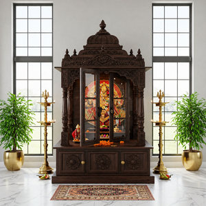 Puerta de Templo Tallada a Mano en Madera de Teca con Acabado Antiguo, Ecológica, de Primera Calidad, Diseño Exclusivo, Gran Venta - Product Image 5