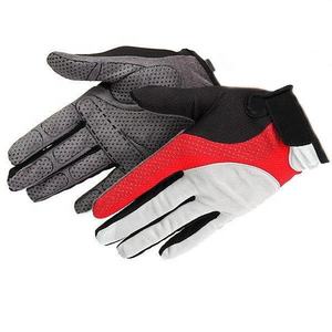 Gants de course thermiques isolés antidérapants à doigts complets, respirants, en PU, design à panneaux rouge, noir et blanc, fermeture à tirette, unisexe - Product Image 3