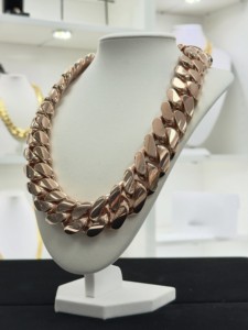 S925 Rose Gold Plated Moissanite Freshwater Pearl <b>Statement</b> <b>Necklace</b> Link Chain Hiphop Jewelry Unisex Party Fashion - Product Image 3
