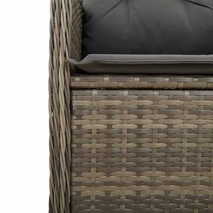 Ensemble bistrot rectangulaire moderne de grande taille en rotin PE gris pour jardin - Product Image 5
