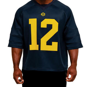 Camiseta de Fútbol Americano Personalizada de Malla para Hombre, Cuello en V, Transpirable, Deportiva, Ropa de Equipo, Personalización OEM, Etiqueta Privada, Suministro al por Mayor - Product Image 1