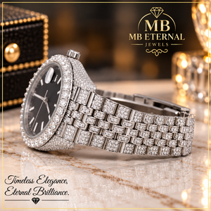 Montre en diamant MB ETERNAL JEWELS, boîtier carré en alliage de 41 mm, mouvement automatique à quartz, fermoir à boucle, luxe unisexe - Product Image 2