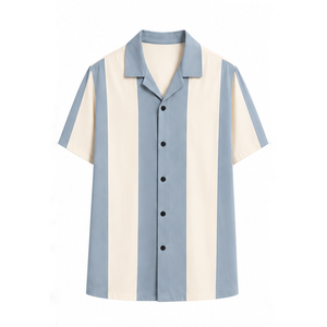 เสื้อเชิ้ตแขนสั้นลายสก็อตผู้ชาย คอปกพับ สีตัดต่อ ผ้าป๊อปลิน 100% ผ้าฝ้าย ระบายอากาศได้ดี สไตล์ฤดูร้อนและฤดูใบไม้ร่วง - Product Image 6