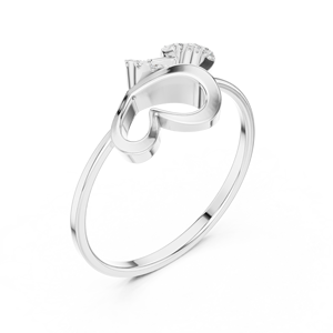 Anillo solitario de oro amarillo macizo de 14k para mujer, con diamante de corte redondo minimalista en forma de corazón, para compromiso, aniversario, regalo de boda - Product Image 3