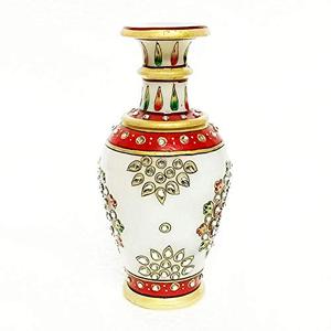 Handcrafted Marble Flower <b>Vase</b> with Floral Inlay Art Decorative Table <b>Vase</b> for Home Living Room Office Centerpiece - Product Image 3