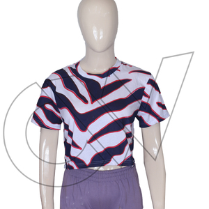 Tops Cortos Casuales de Verano para Mujer, Ecológicos, Transpirables, de Poliéster/Algodón, Precio de Fábrica - Product Image 1