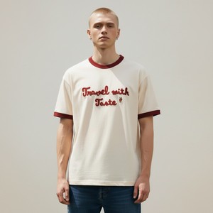 เสื้อยืดแขนสั้นผู้ชาย ผ้าฝ้ายผสมโพลีเอสเตอร์ ทรงปกติ พิมพ์ลายเรียบ ระบายอากาศได้ดี เป็นมิตรกับสิ่งแวดล้อม แห้งเร็ว น้ำหนัก 220 กรัม - Product Image 1