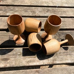 Verre à shot en bois sculpté à la main, design classique, capacité 150 ml, vaisselle de bar écologique pour cocktails et vins - Product Image 5