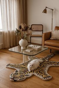 Custom Modern tiger skin design unique Design Wool Area Rug Hand-Tufted Yellow black for Luxury Home Office <b>Carpet</b> Available - Product Image 2