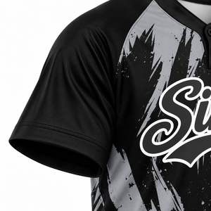 เสื้อเบสบอลทีมแบบกำหนดเอง พิมพ์ลายดิจิทัล โพลีเอสเตอร์ แห้งเร็ว ทรงพอดีตัว คอเฮนลีย์ พร้อมชื่อและหมายเลข - Product Image 6