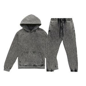 Survêtement uni pour homme délavé à l'acide, dernière conception, qualité supérieure, prix bas, personnalisable, nouvelle taille, vente en gros - Product Image 5