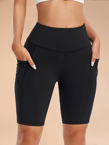 Women Workout Yoga Shorts High Waist <b>Tummy</b> <b>Control</b> Seamless Fitness Gym Running Shorts - Product Image 1