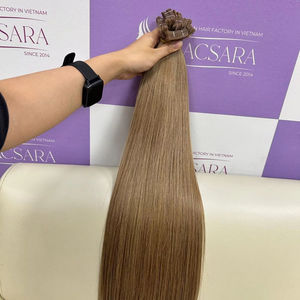 ผมต่อเวียดนามสีธรรมชาติแบบตรง เกรดเวอร์จิ้น คิวติเคิลเรียงเส้นเดียวกัน ผมสองชั้น แท้จากผมมนุษย์เรมี่ - Product Image 1