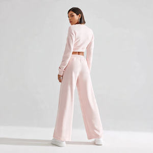 Pantalones de chándal anchos de invierno para mujer, de forro polar grueso, oversize, 550 g/m², de algodón. - Product Image 2