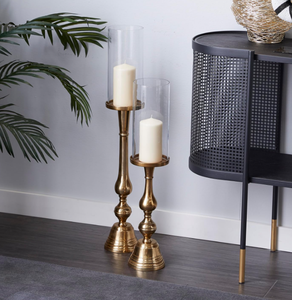 Premium <b>Gold</b> Aluminum metal Candle Holder Tall Decorative Candleholder Decor Home Modern Candle Holder Tall Golden - Product Image 1