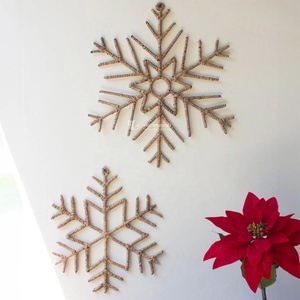 Rustic Water Hyacinth Snowflake <b>Wall</b> Hanging, Handmade Natural Snowflake Decoration for Home and Holiday Decor Wholesale - Product Image 3