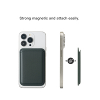 Accessoires magnétiques pour téléphone portable, porte-carte d'identité en cuir PU pour iPhone, portefeuille magnétique