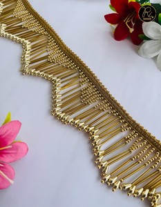 Black <b>Beaded</b> Fringe Good Quality Refratex India BF769 Black Made in India Buy Direct From Supplier At Factory Price - Product Image 1