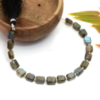 Perles de Labradorite Grise Naturelle de Qualité Supérieure, Forme Octogonale Facettée, 7 Pouces, 9x6mm-9x7mm, Certifiées par un tiers, Canada