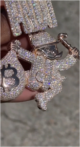 Collar con Colgante de Bolsa de Dinero para Hombre, con Piedras de Moissanita de Alta Calidad, Estilo Hip Hop, Joyería Brillante - Product Image 4