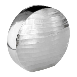 Elegante florero de metal plateado para la recepción de una oficina corporativa o como centro de mesa para sala de reuniones. - Product Image 3