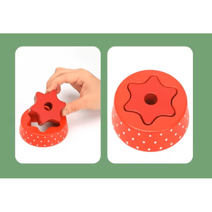 Wuldy 17-Piece Certified Child Safe Montessori <b>Toys</b> Double Shapes Wooden Sorting Nesting <b>Stacking</b> <b>Rings</b> Color Geometric Shape - Product Image 3